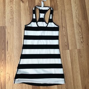 Lululemon Black and White Striped Tank